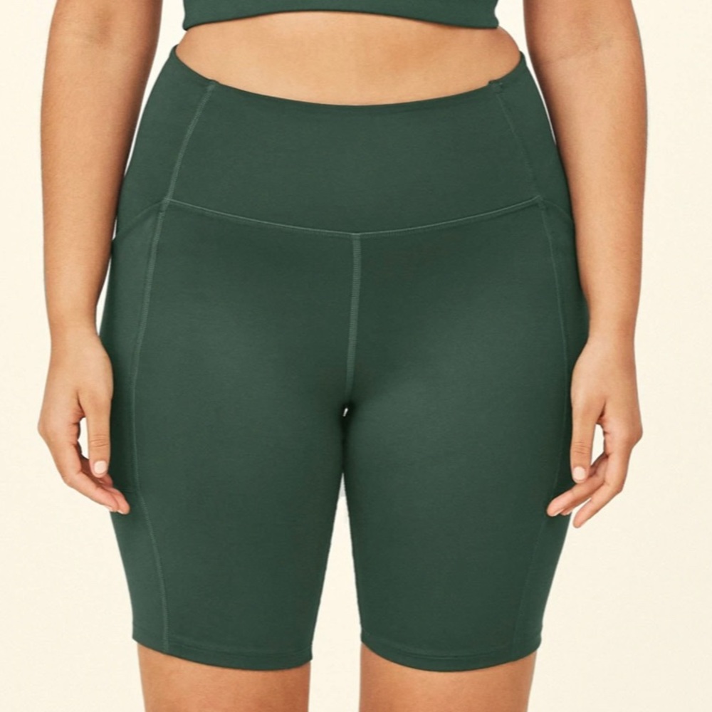 Girlfriend Collective Pocket Bike Short and Simone Bra Set - Moss - XL
